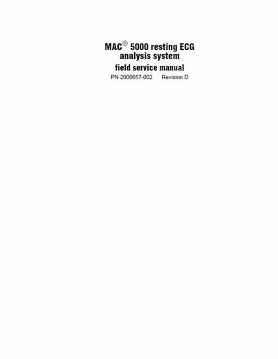 Marquette mac 5000 service manual online