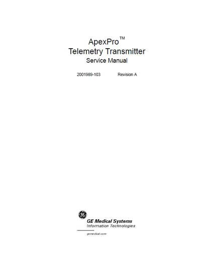 Ge Apex Pro Service Manual